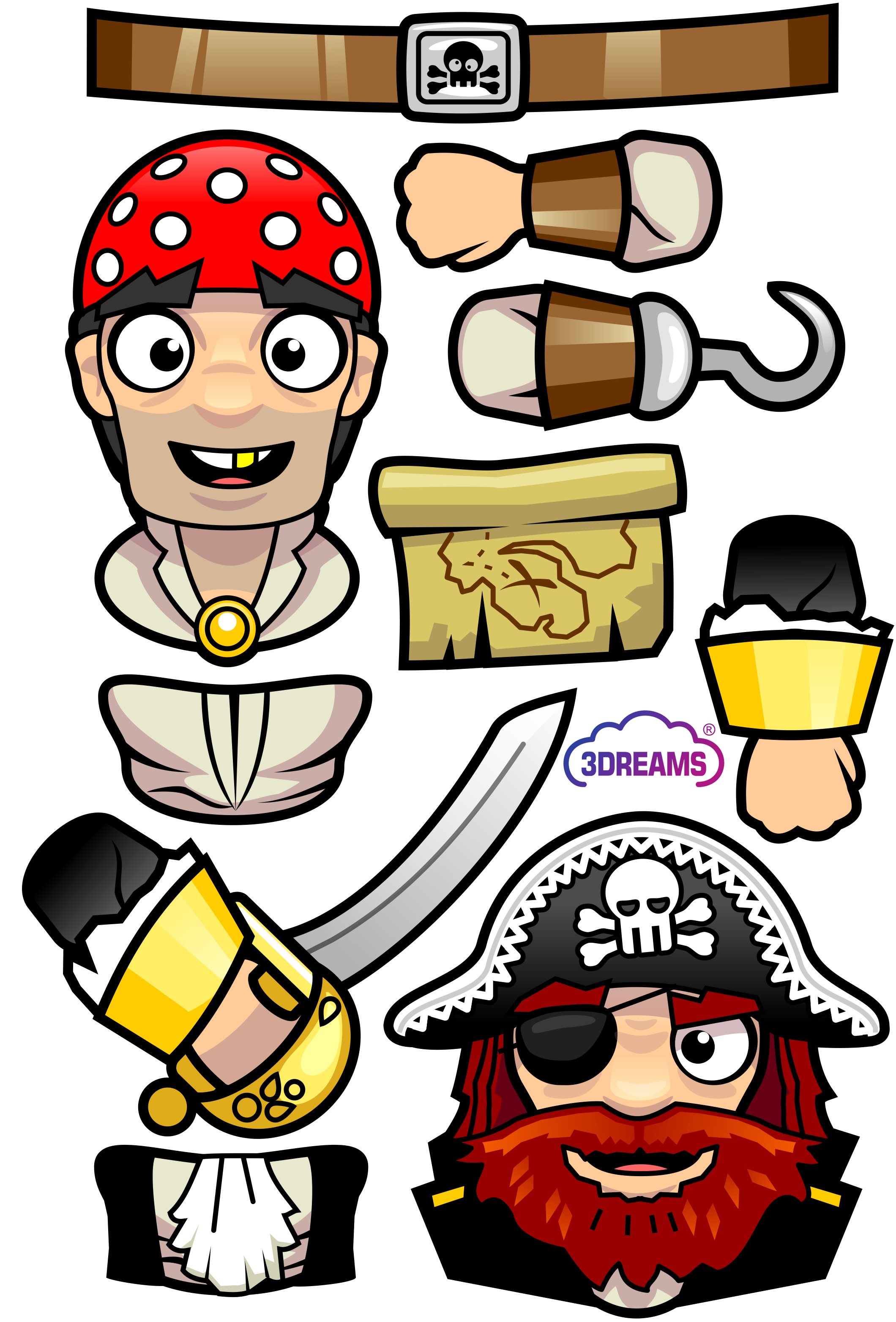 Piraten 1 Bastelvorlage | Bastelvorlagen Piraten | kostenloser Content